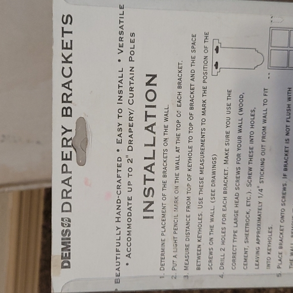 Curtain Rod drapery Bracket Gold/white - Picture 7 of 8